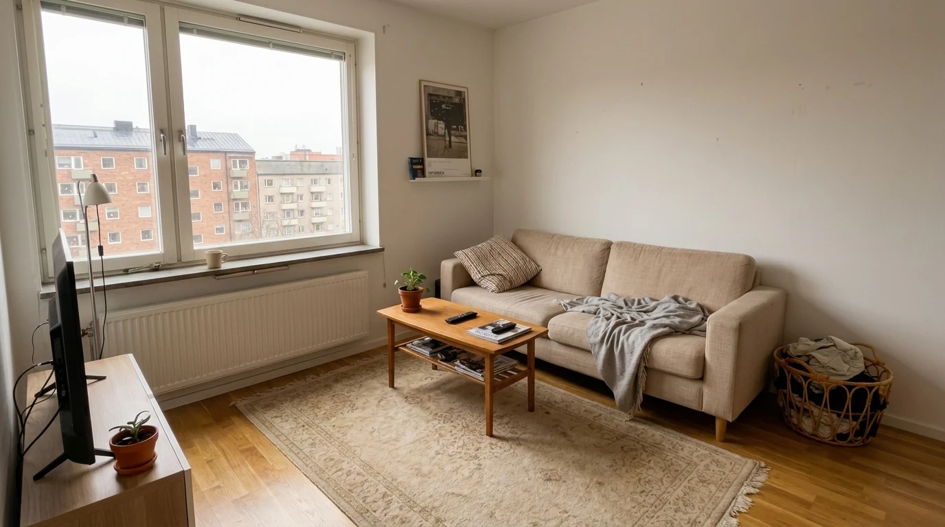 A living room brought to its best by an honest Maison Frame edit